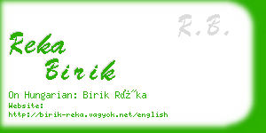 reka birik business card